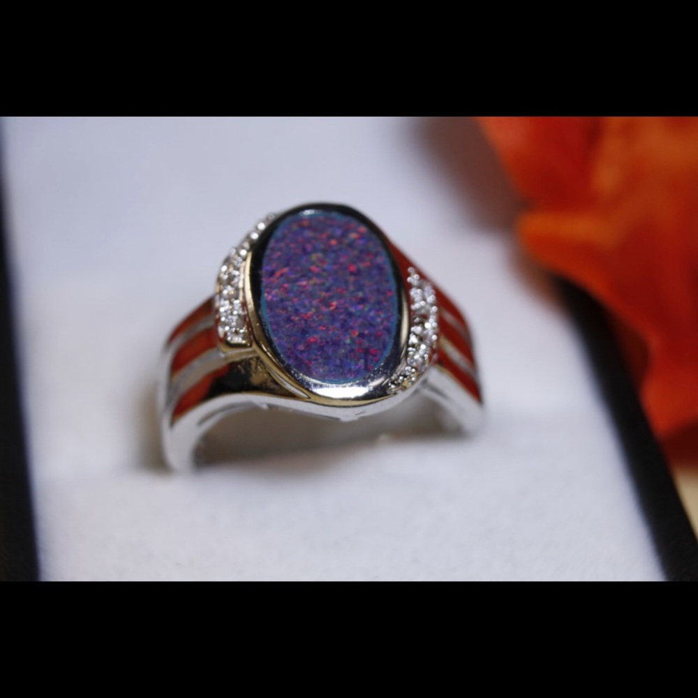 Beautiful Purple Opal Ring. View 2
